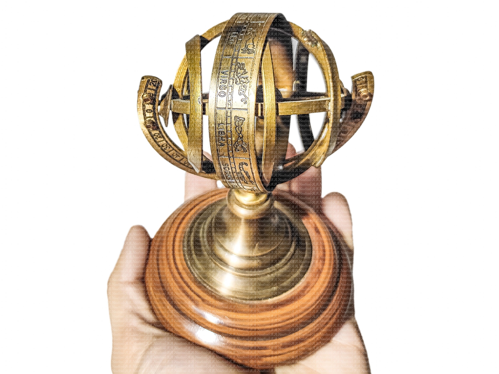 5 in Brass Armillary Sphere Astrolabe Globe - Nautical Tabletop Decor Gift