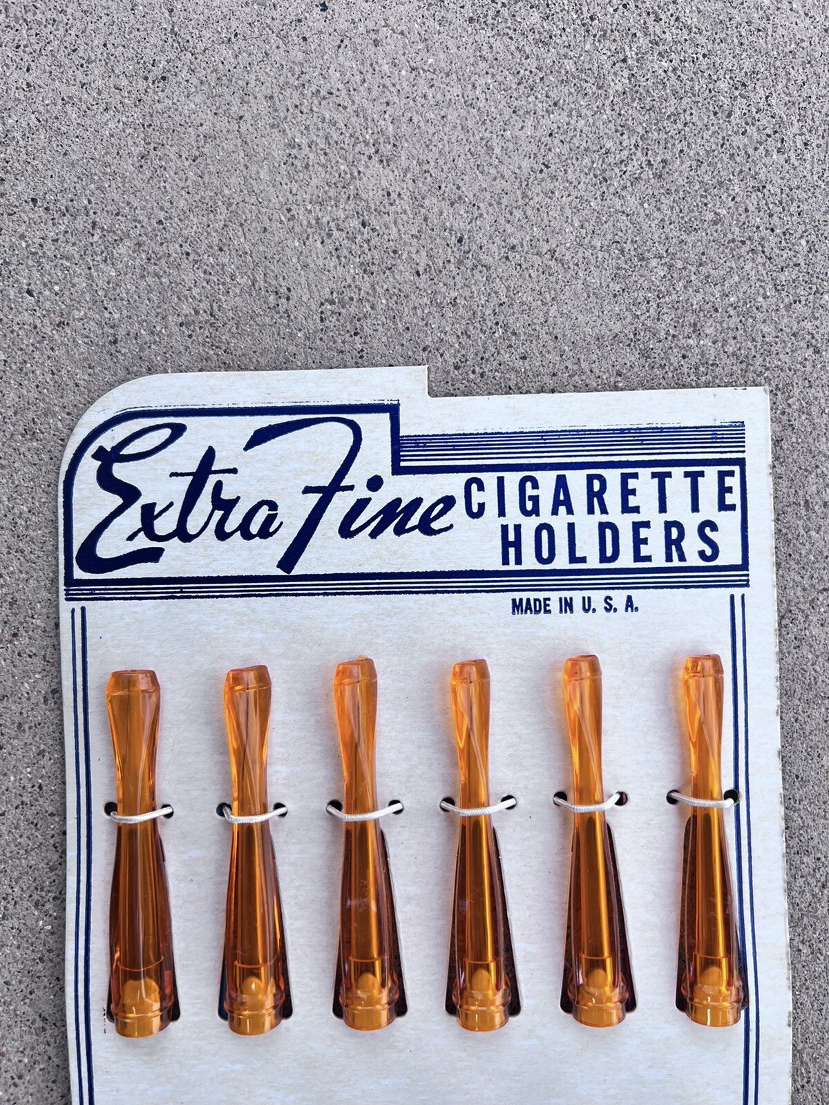 Vintage 12 Extra Fine Cigarette Holders Clear Orange Plastic 3"