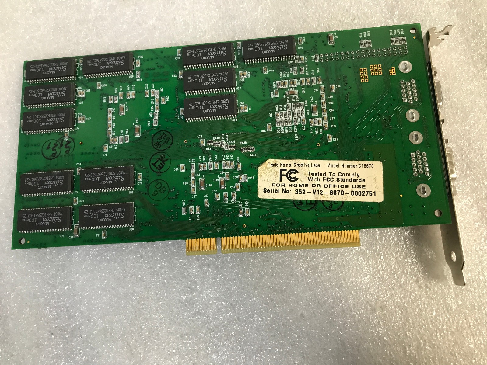 Creative Labs CT6670 PCI Video Classic accelerator Graphics card
