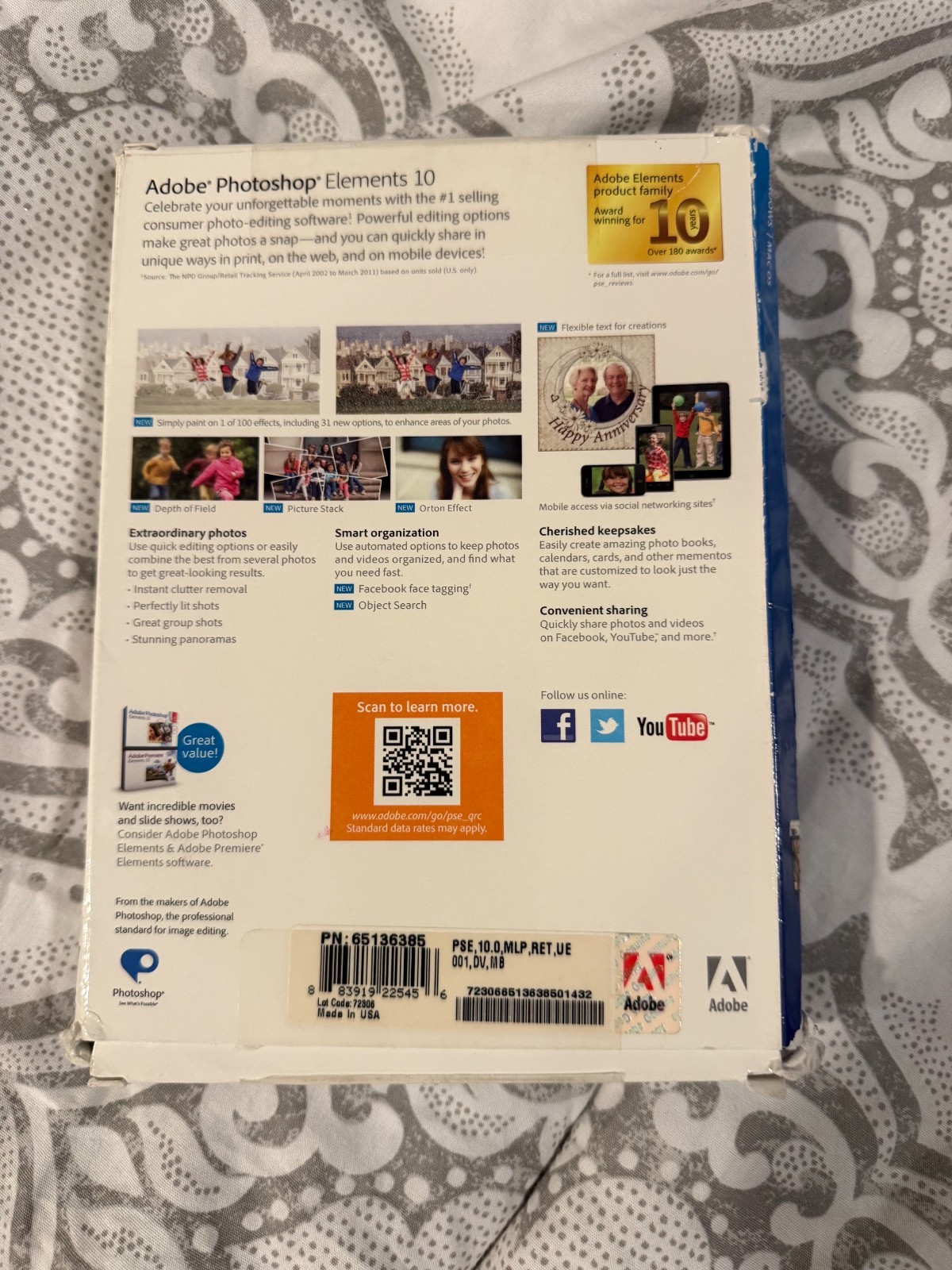 Adobe Photoshop Elements 10 for PC & Mac with Serial Number - 4 CDs Total