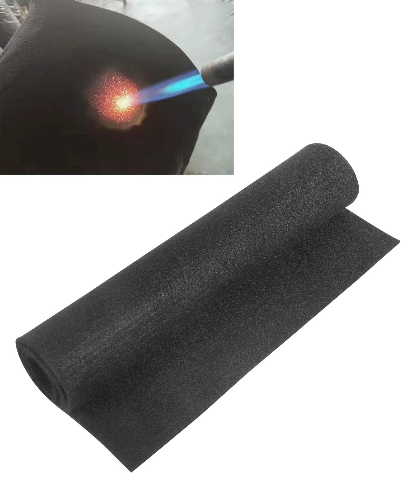 12x26 Inch Fireproof Welding Blanket Carbon Felt Flame Retardant Mat 1800F
