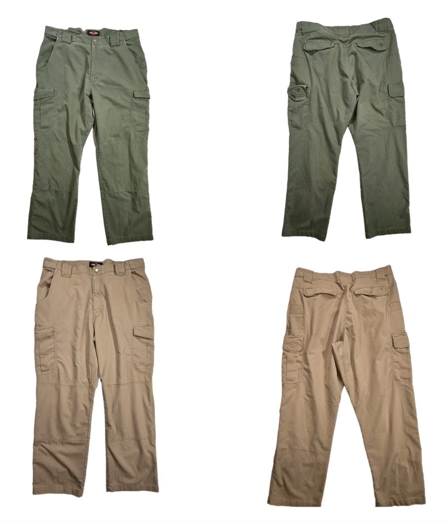 Lot Of 2 Mens Tru Spec Tactical Pants Green Beige  38x30 Adjustable Waist