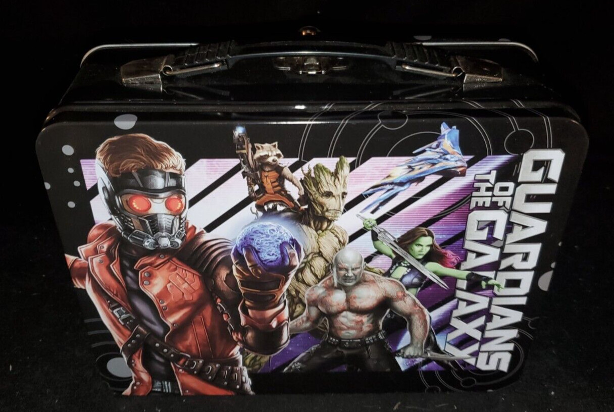 GUARDIANS OF THE GALAXY - Classic Large Tin Tote Metal Lunch Box / 9"x3.5"x7.5"