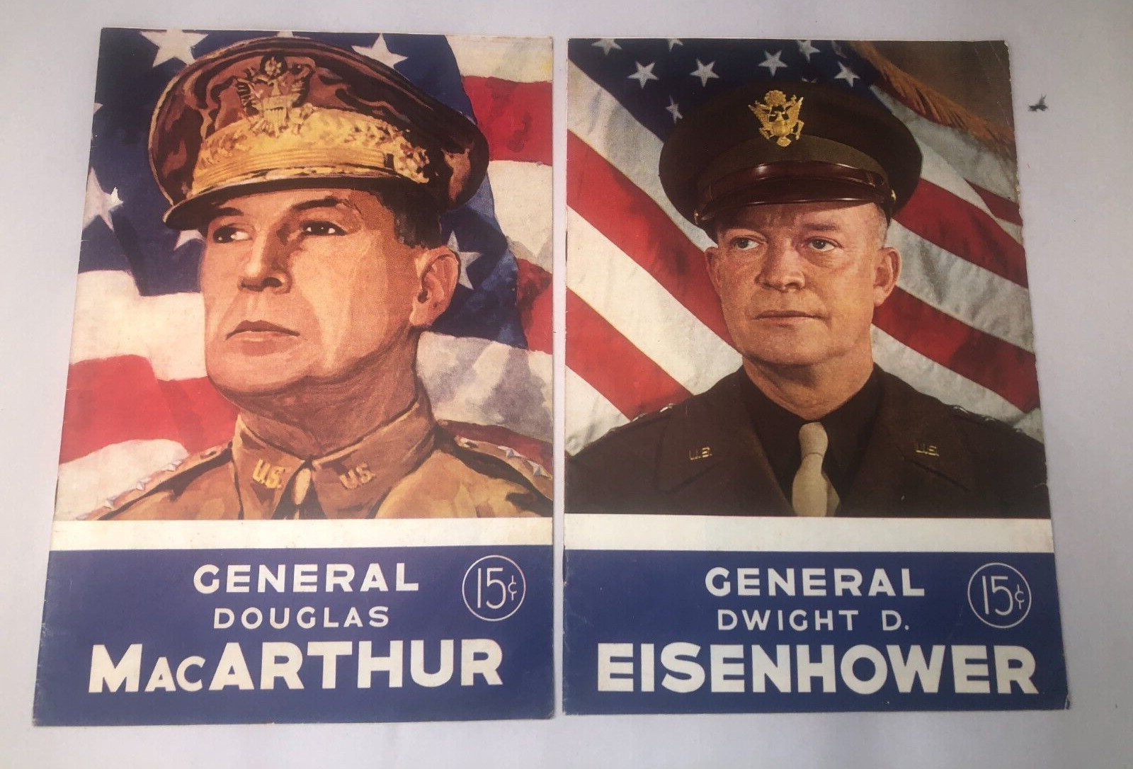 WWII General Douglas MacArthur & Dwight Eisenhower Booklet War Hero Series 1944