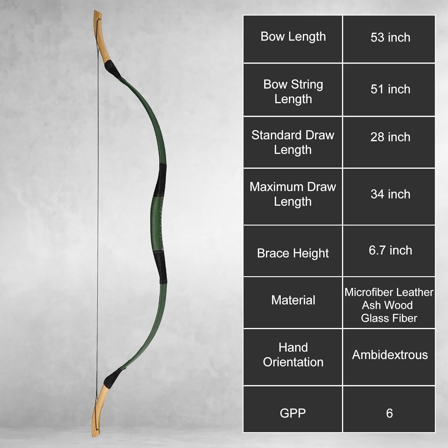 Versatile AF 53" Fiberglass Bow - Comfortable Precision for Archery Enthusiasts