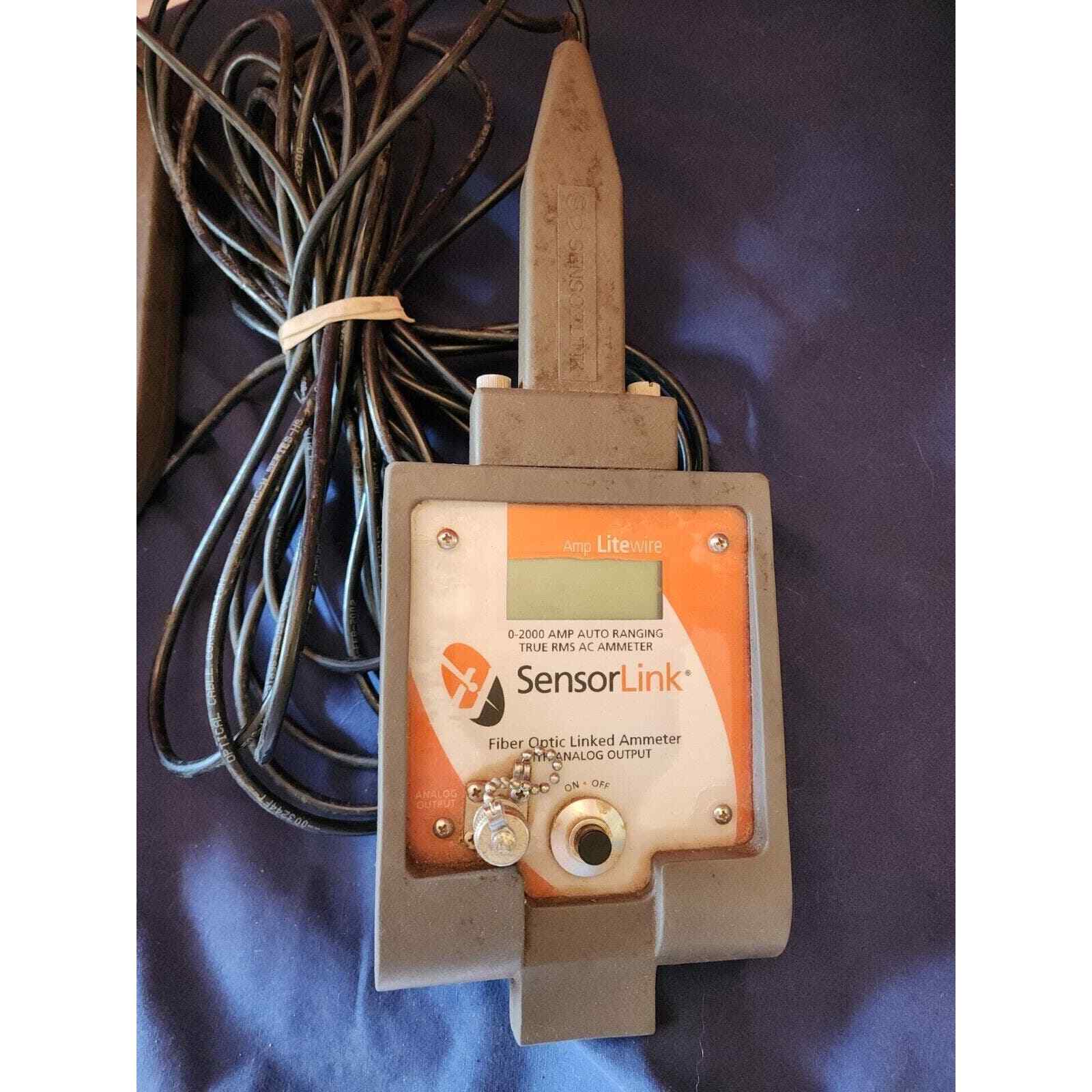 Lot of 2 Sensor Link Volt Litewire Fiber Optic Linked Ammeter w/analog output