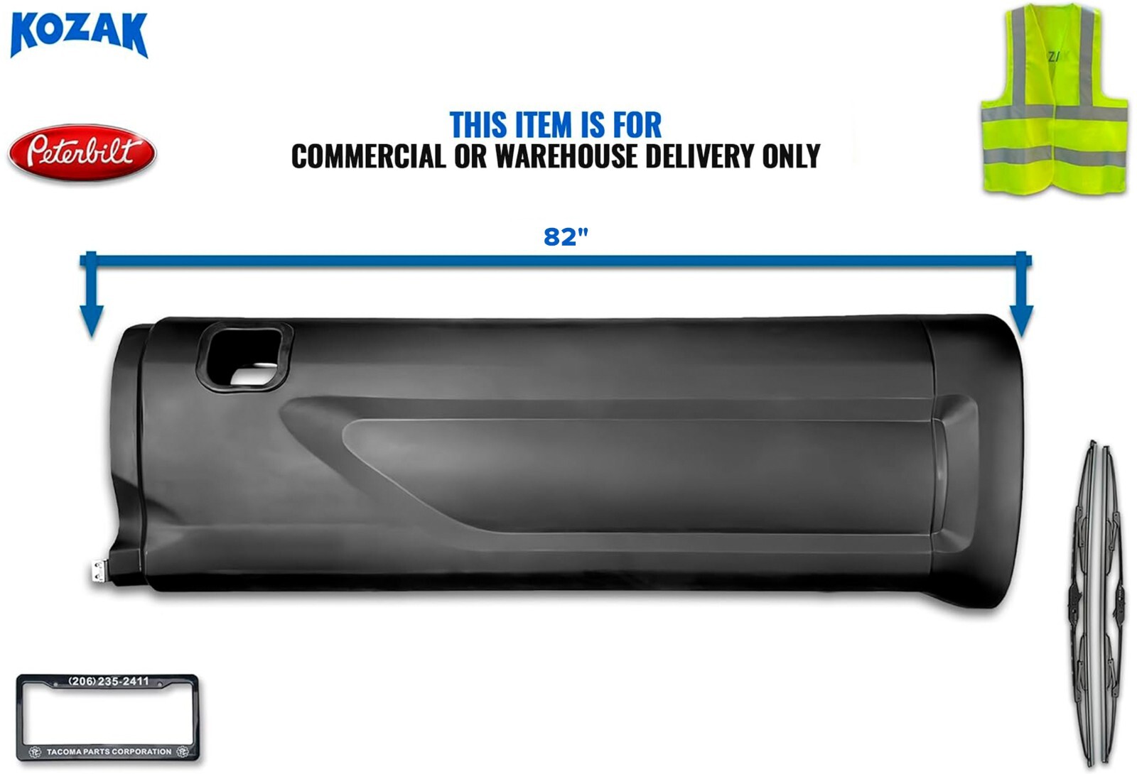 Peterbilt 579 Middle Fairing Skirt Plasic Panel 82" Tube Left Driver Side 2013+