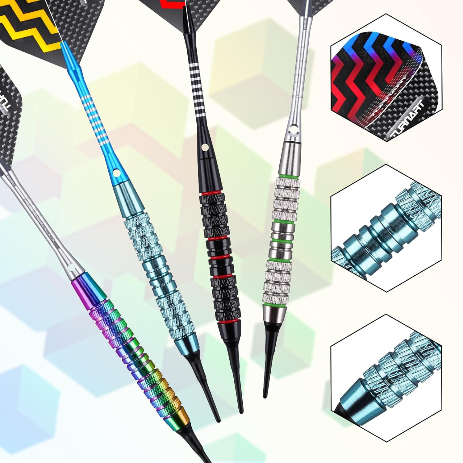 Darts Plastic Tip - Professional Soft Tip Darts Set for Electronic Dartboard 12