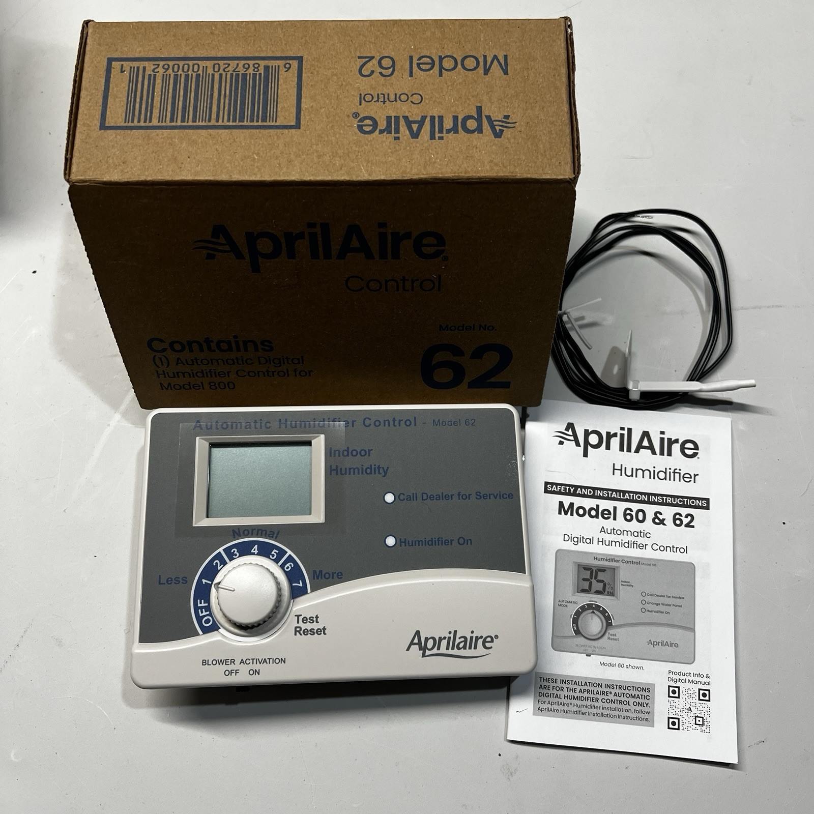 Aprilaire 62 Automatic Digital Humidistat Controller - White