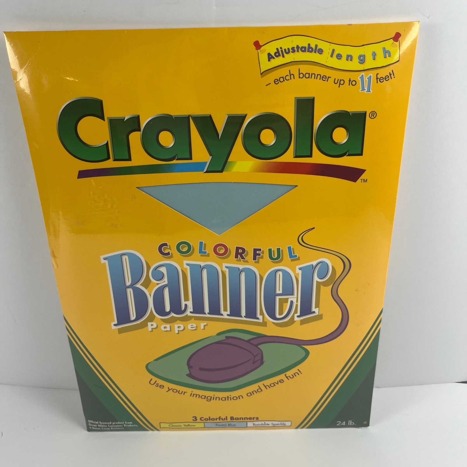Crayola Colorful Banner Paper 3 Pack Yellow Blue Rainbow Speckle 11ft Each 85090