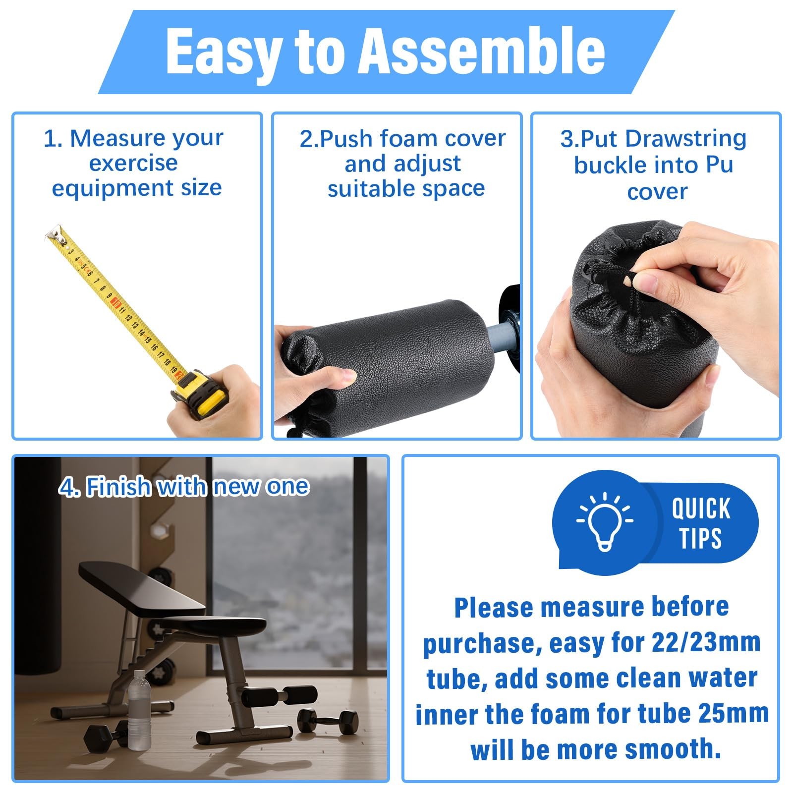 4 Pcs Foam Foot Pads Roller Pad Replacement Weight Bench Inversion Table Gym