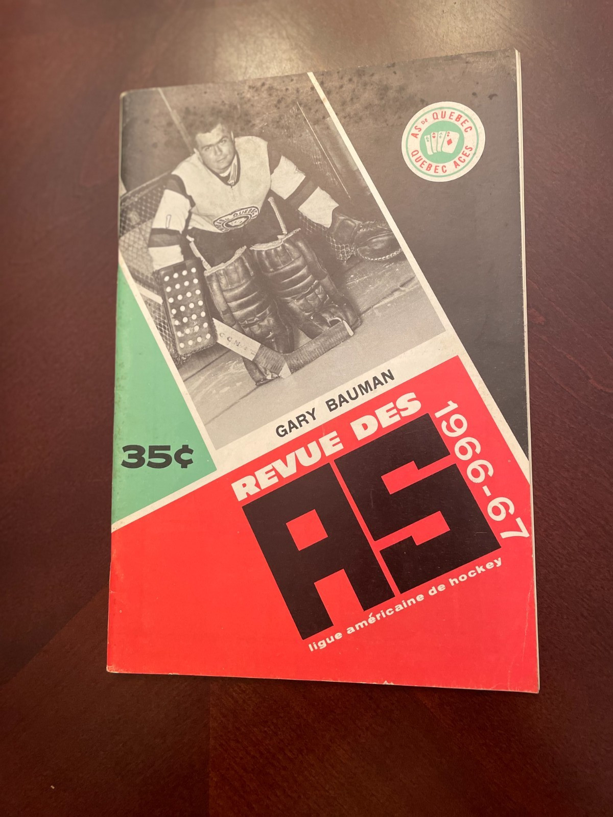 1965-67 Hershey Bears @ Quebec Aces  AHL Hockey Program - NR-MT