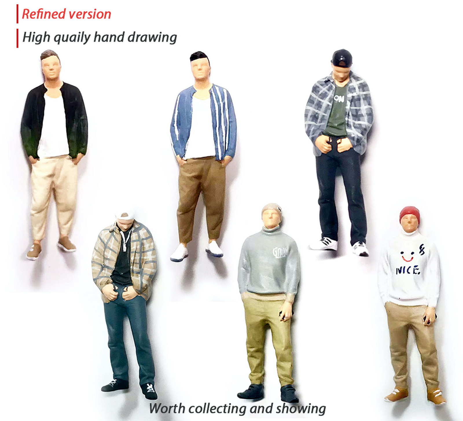 1:64 Painted Figure Mini Model Miniature Resin Diorama Urban Handsome Guy Man
