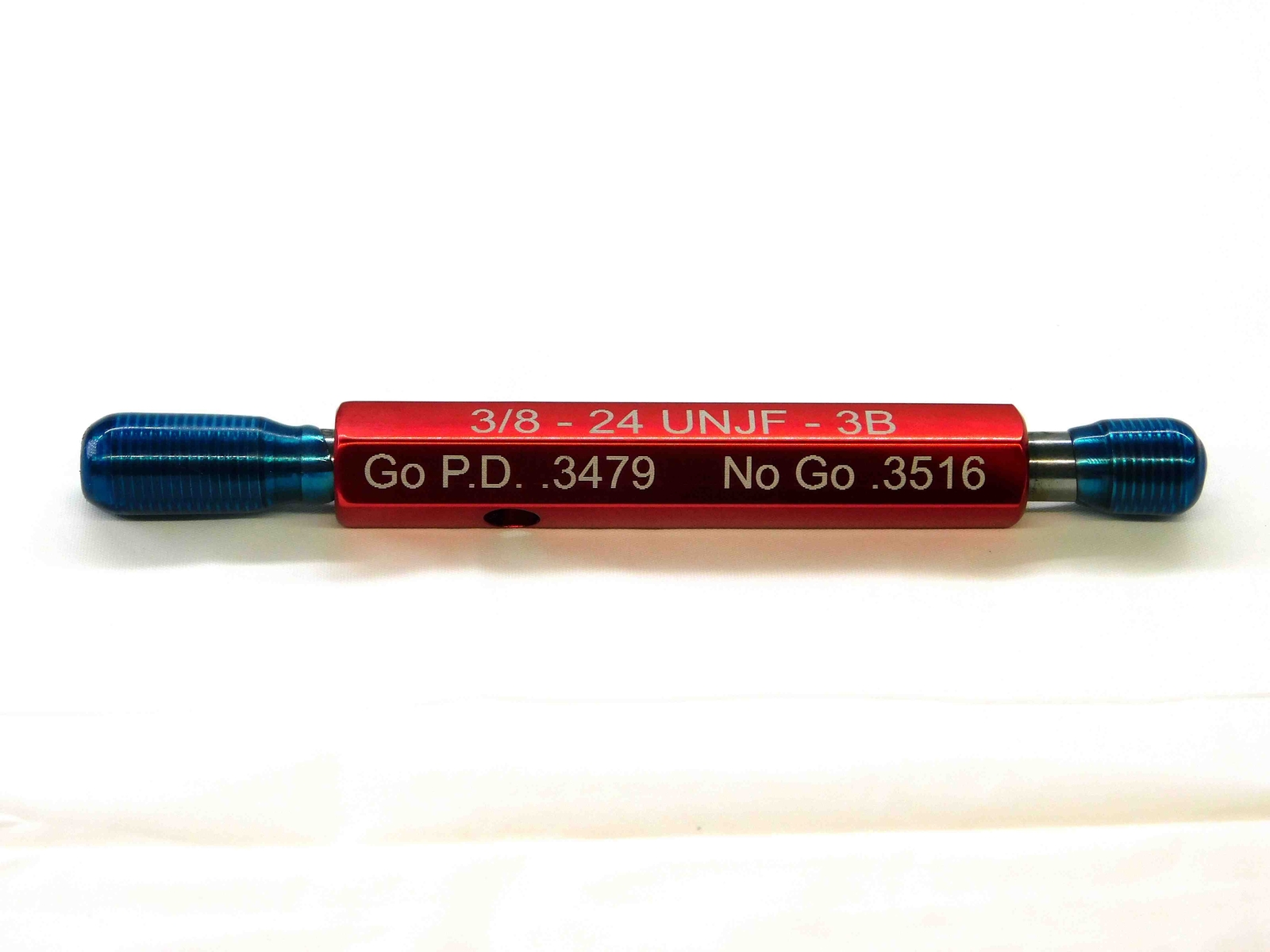 3/8 24 UNJF 3B THREAD PLUG GAGE .375 .3750 GO NO GO P.D.'S = .3479 & .3516