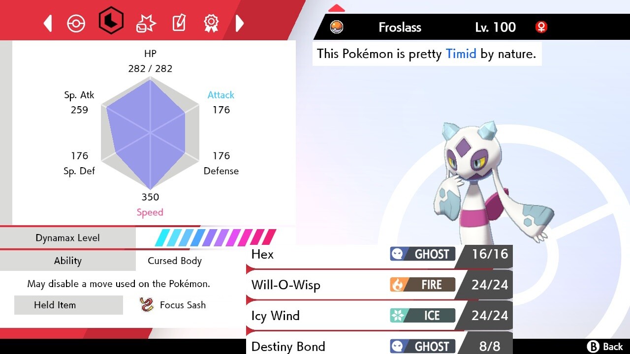 Pokemon Sword and Shield 6iv Shiny Froslass - FAST DELIVERY!