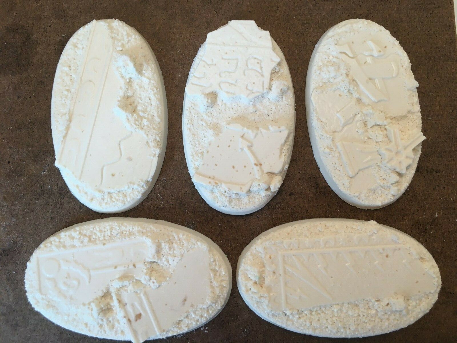 Warhammer Age of Sigmar 40K Custom Ruin Bases Five (5) 75mm oval resin bases