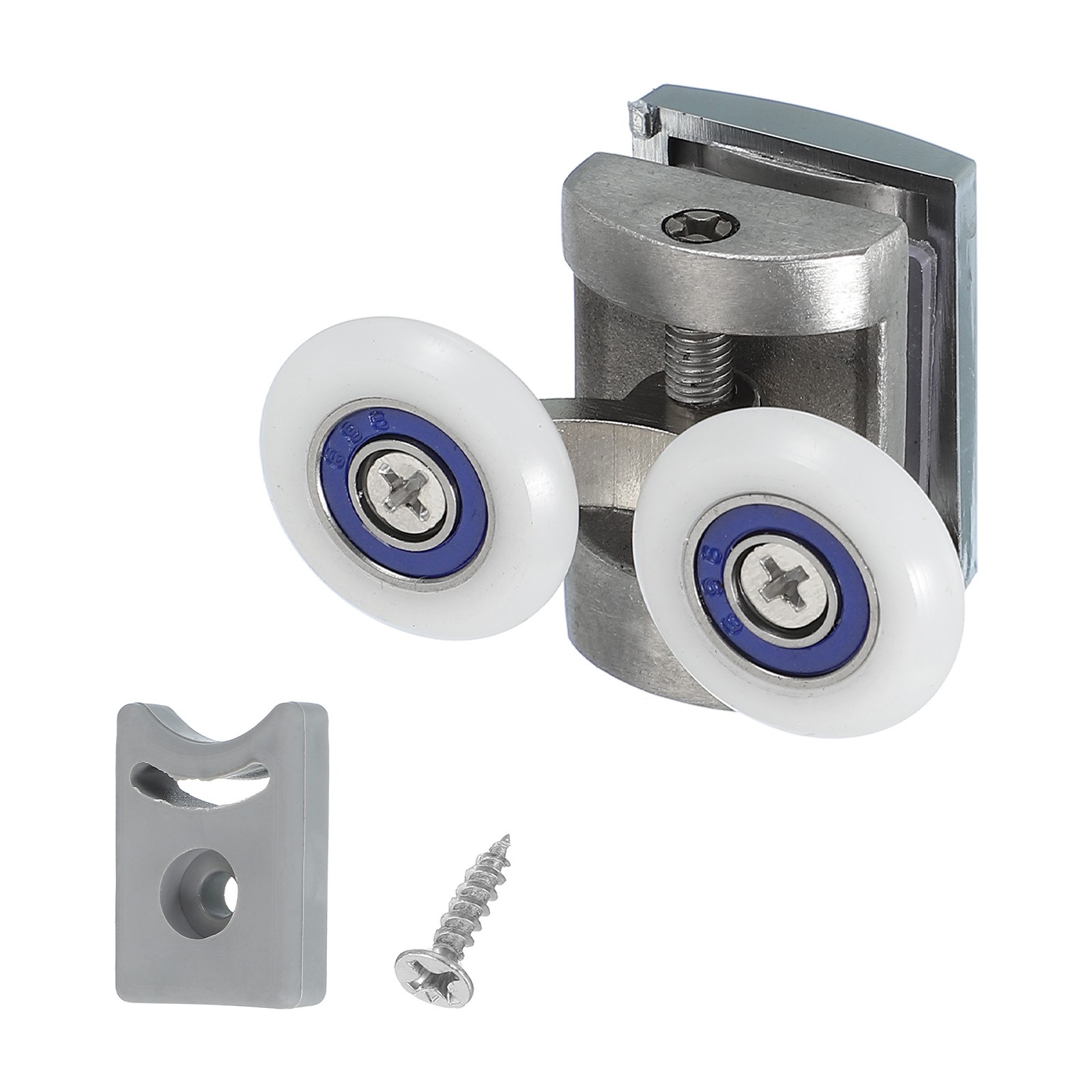 25mm Double Shower Door Rollers 304 Stainless Steel Top Wheels Silver