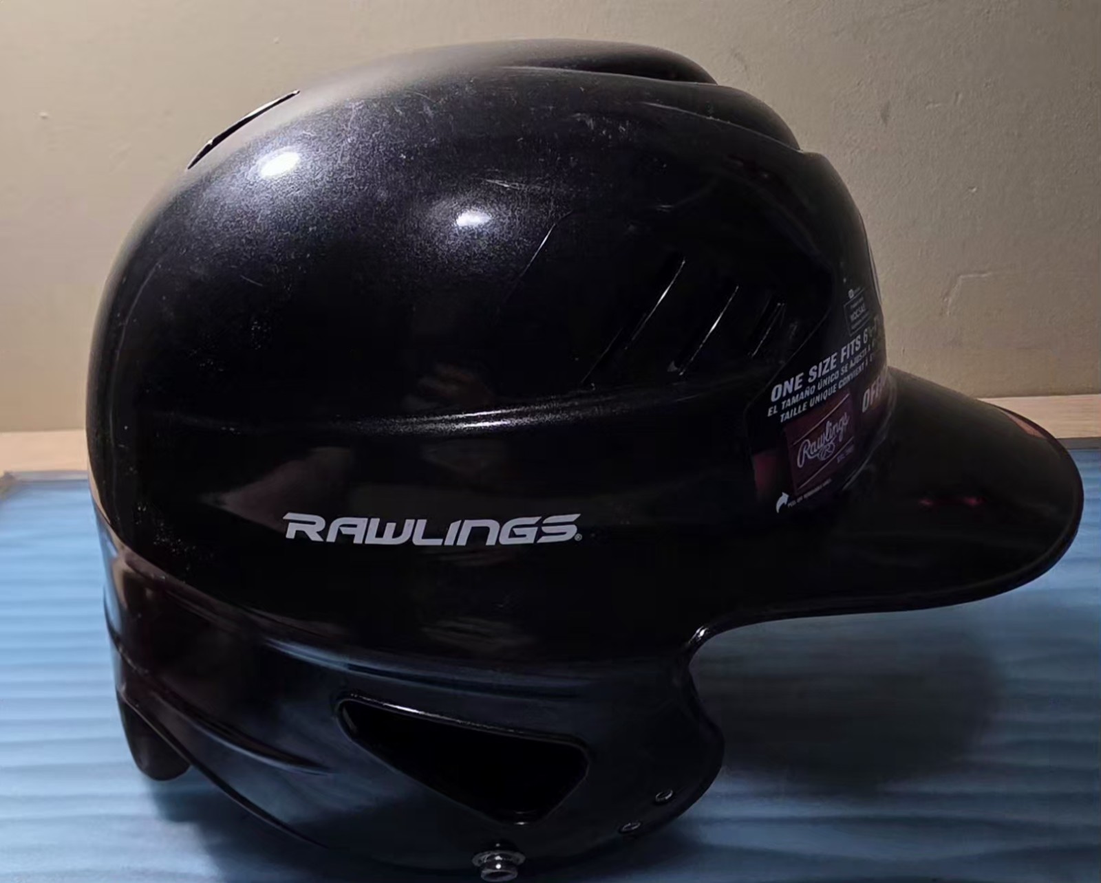 Rawlings One Size 6 1/2"-7 1/2" Black Baseball Helmet