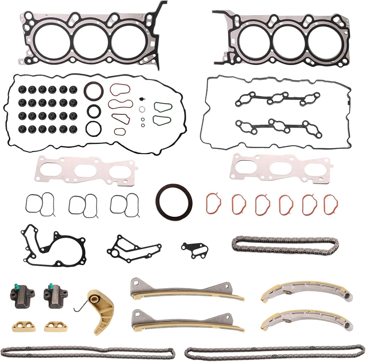 Timing Chain Head Gasket Set for Hyundai Santa Fe Kia Sorento 3.3L 223113CGA0 OE