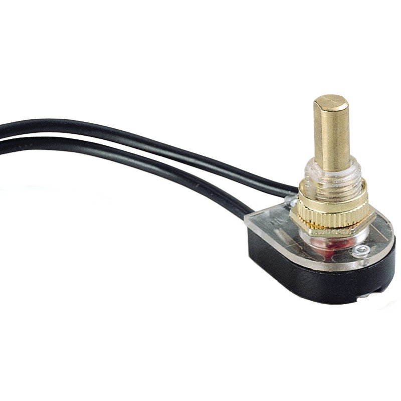 Gardner Bender GSW-25 Pushbutton Switch, 1/3/6 A, 125/250 V, SPST, Lead Wire Ter