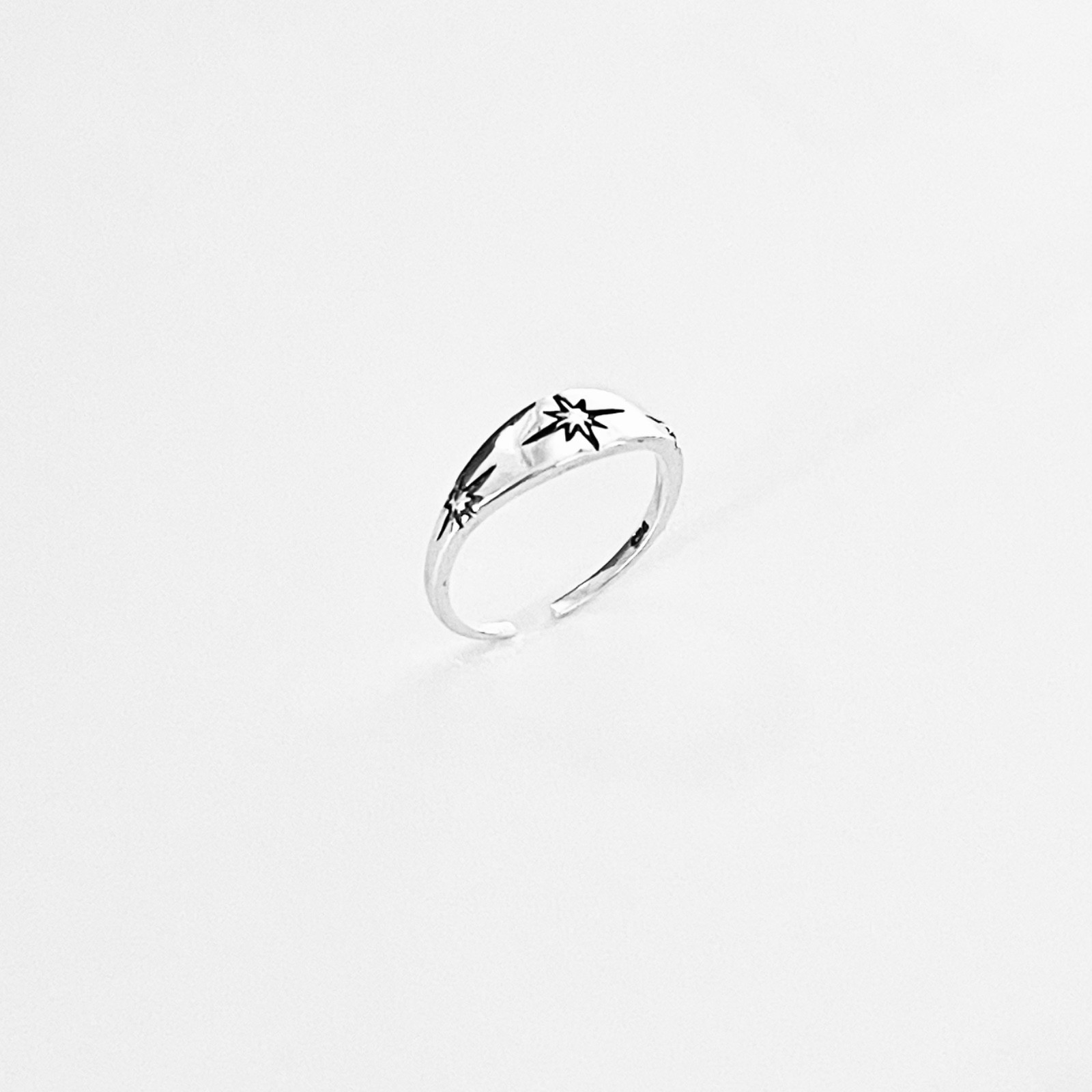 Sterling Silver Moon and Star Toe Ring, Celestial Silver Rings