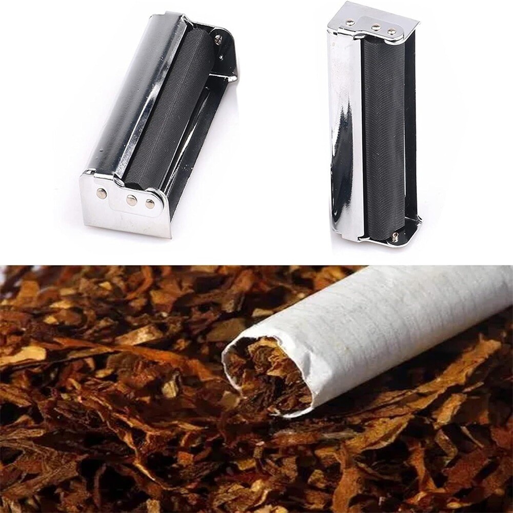 78mm Manual Cigarette Roller Metal Cigarette Rolling Machine with Lid Durable