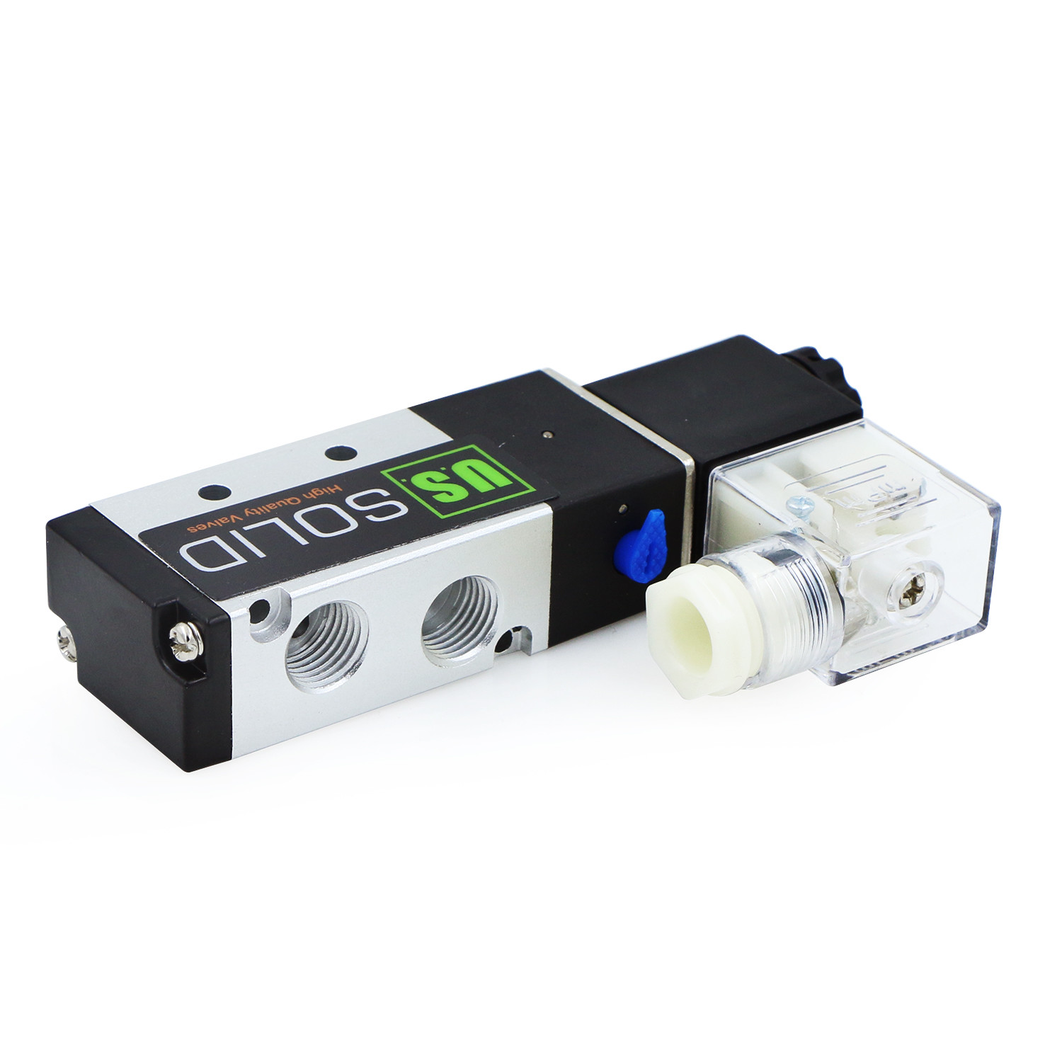 U.S. Solid 1/4" Pneumatic Electric Solenoid Valve 5 way 2 Position DC 24V, Air