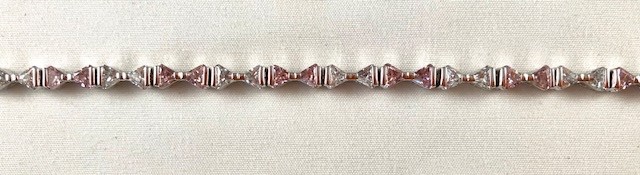 Jewelry Components (21) 12" Lengths no clasps Tuxedo Pink/Clear - Sew On