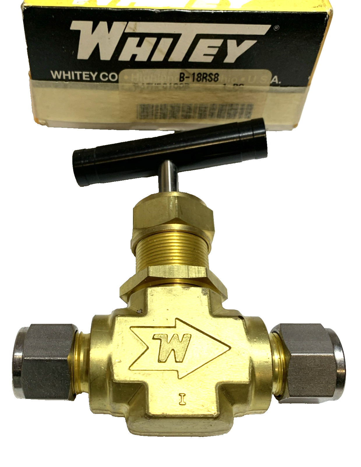 NEW SWAGELOK WHITEY B-18RS8 BRASS NEEDLE VALVE 3000PSI @ 100°F
