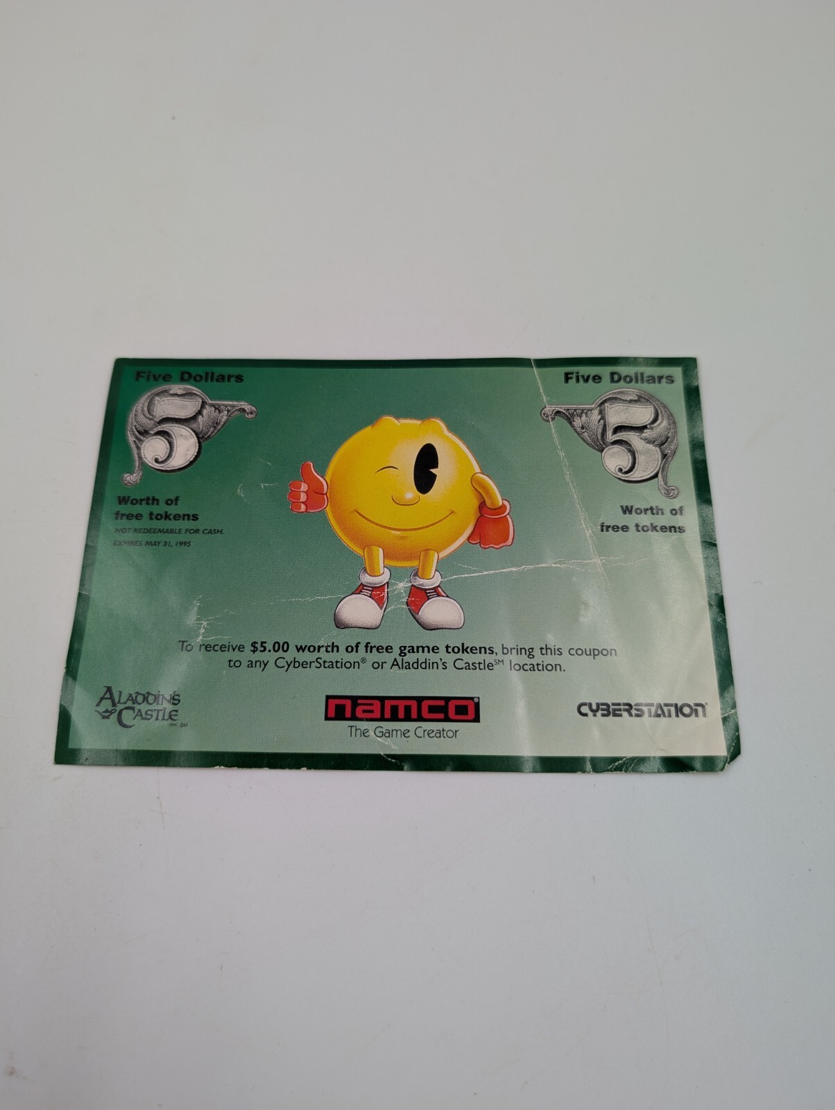 Pac-Man 2 New Adventures Namco Five Dollar INSERT ONLY Authentic