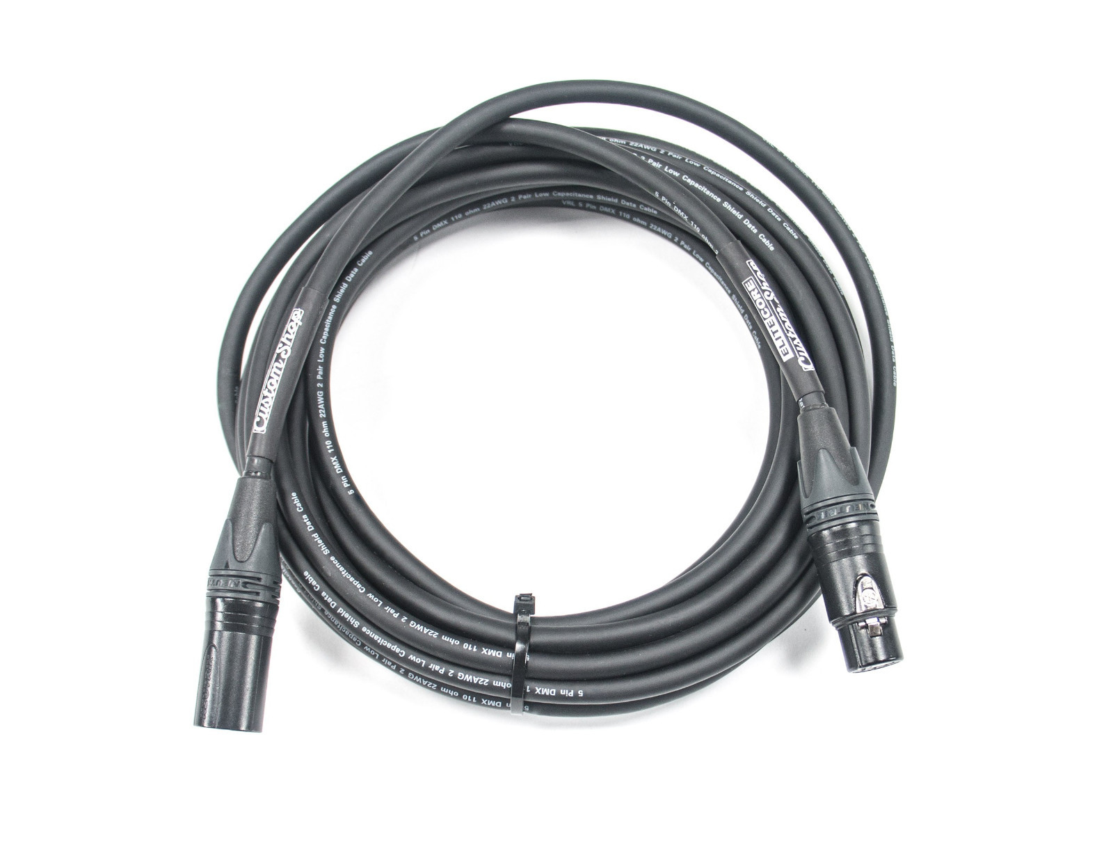 Elite Core 5 Pin 25' ft High Quality Hand-Built DMX Cable Neutrik XX Connectors