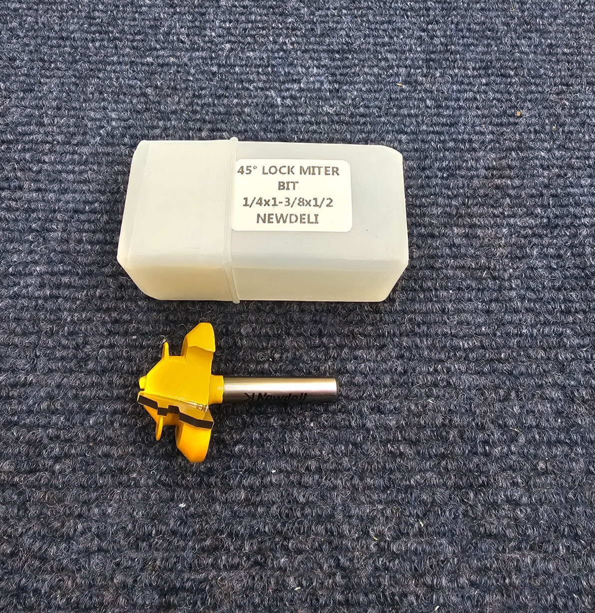 NEWDELI 45 deg Miter Bit, 1/4 x 1-3/8 x 1/2