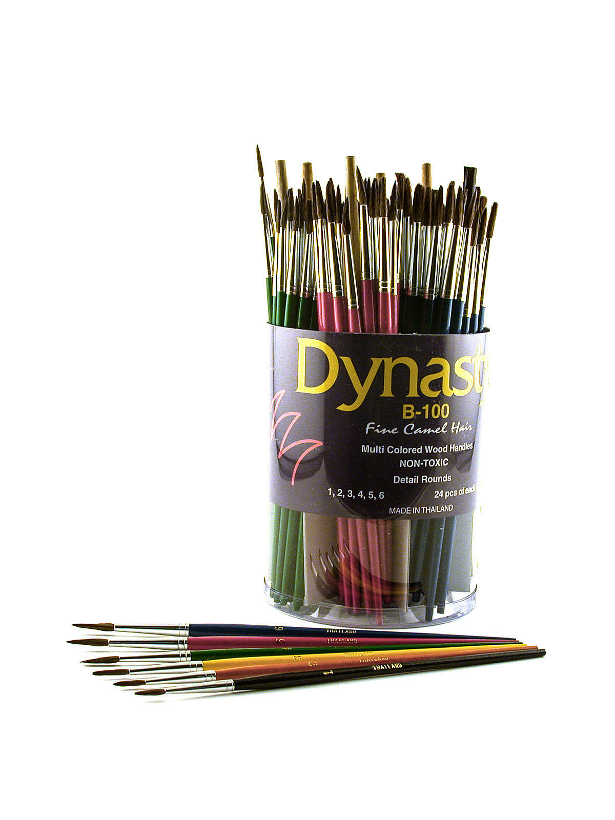 Dynasty B-100 Fine Camel Hair Round Brush Canister - canister of 144