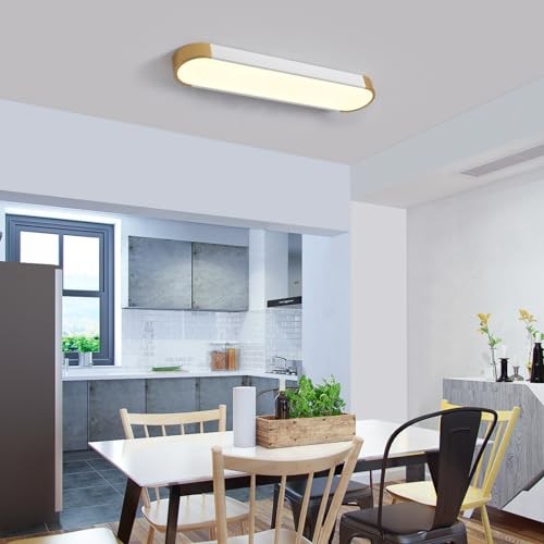 Dimmable LED Ceiling Light with Remote 42W Kitchen Lighting White+Gold/42W