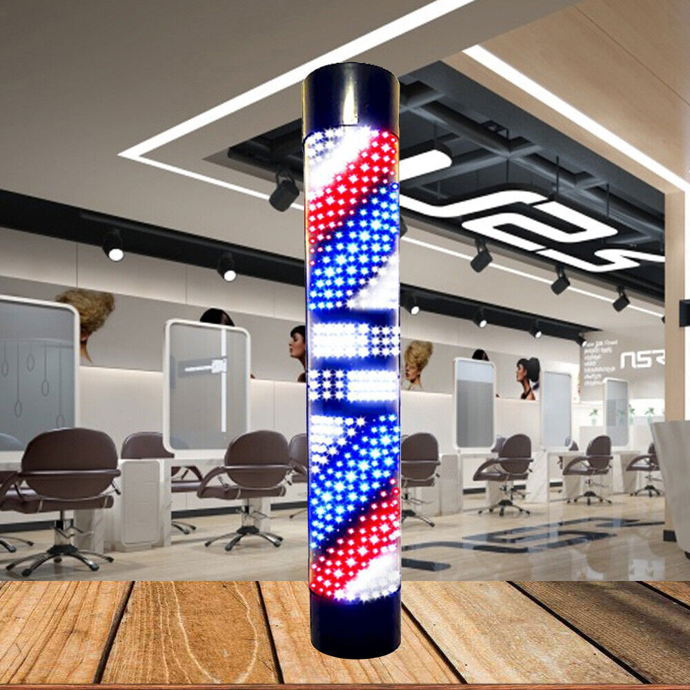 Rotating LED Barber Pole Light – Waterproof Wall Sign for Salons