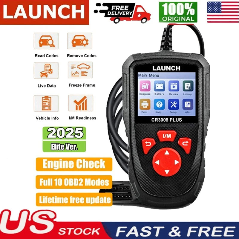 LAUNCH CR3008 PLUS Car OBD2 Scanner Code Reader Check Engine Diagnostic Tool New