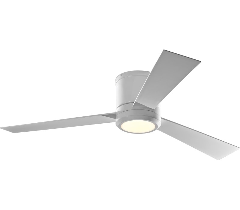 Generation Lighting Clarity 52" Hugger with LED Lights and Remote, Matte White