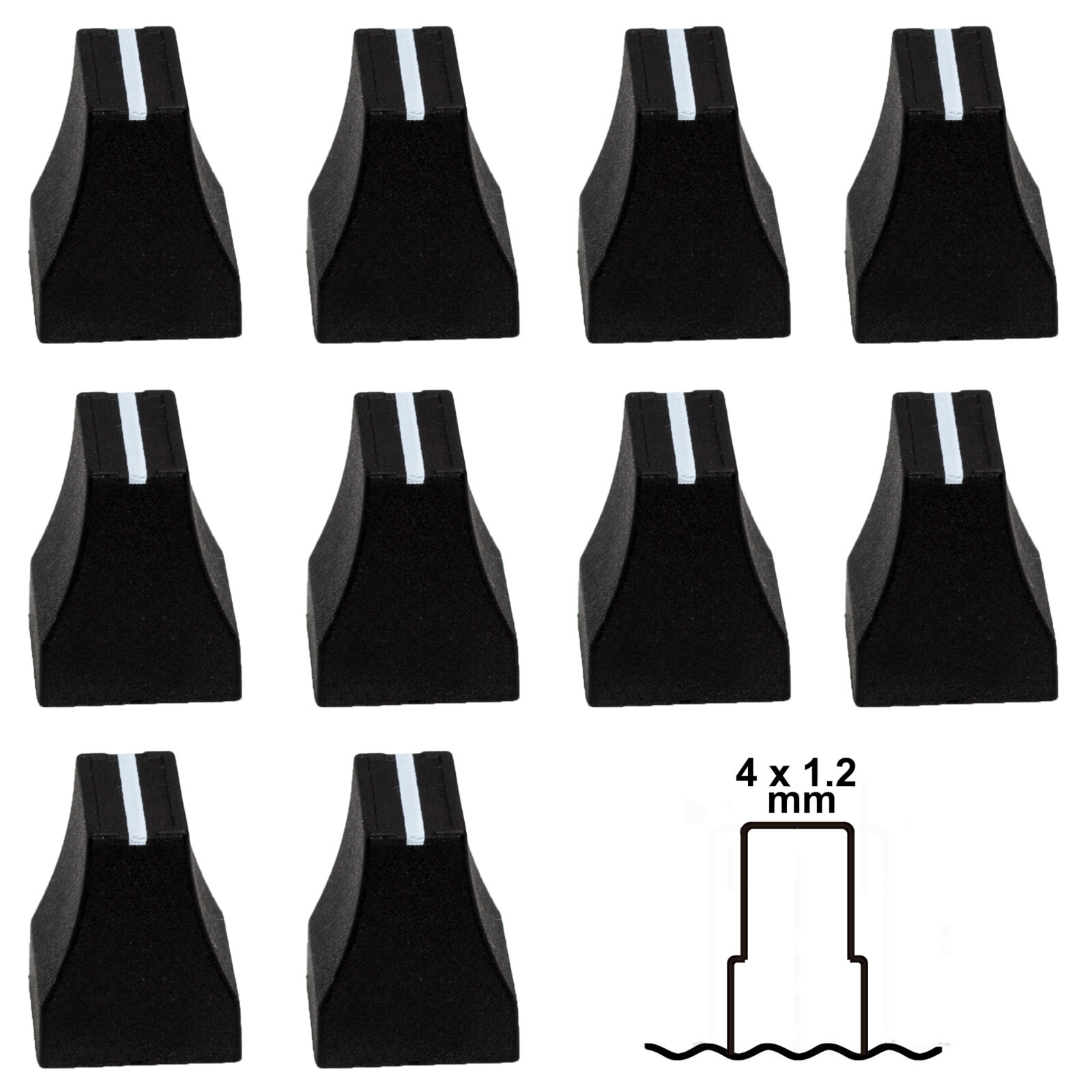 SIFAM 10 slide potentiometer FADER KNOB CAP BLACK 4x1.2mm replacement pot