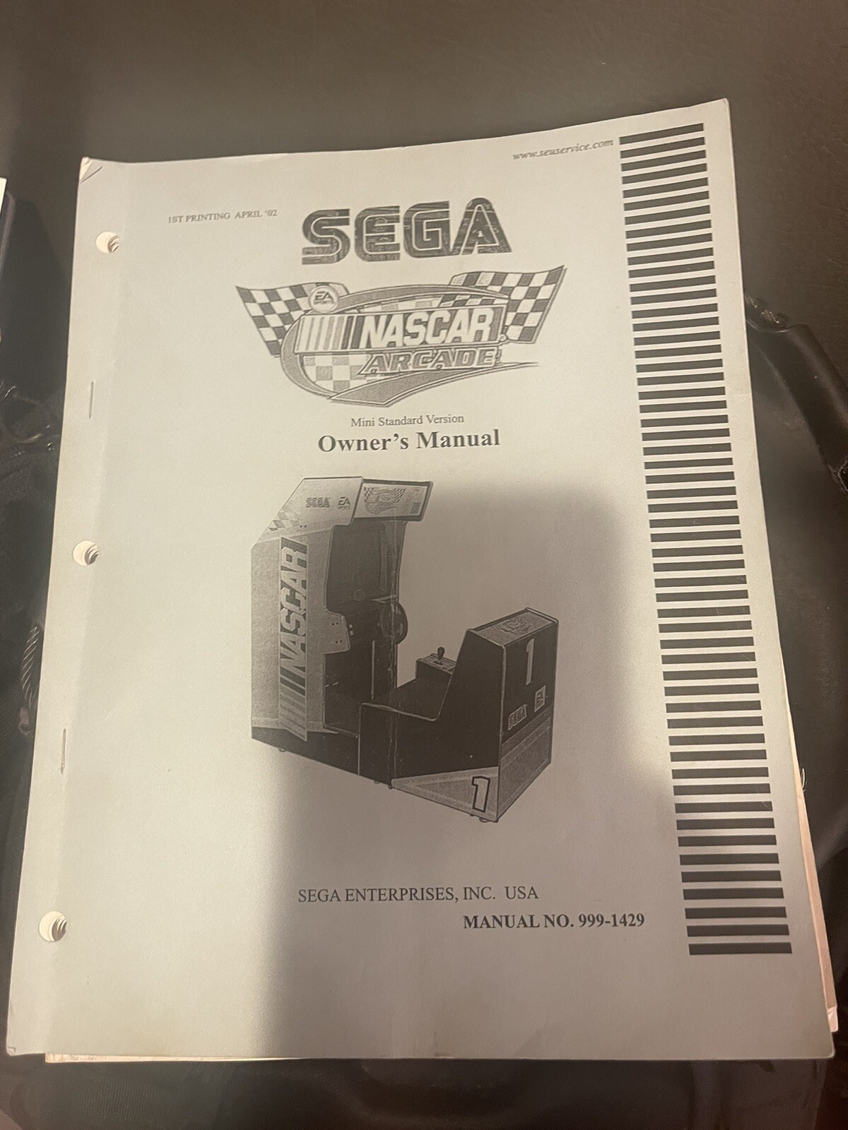 NASCAR SEGA Arcade Manual NASCAR SEGA Owners Manual