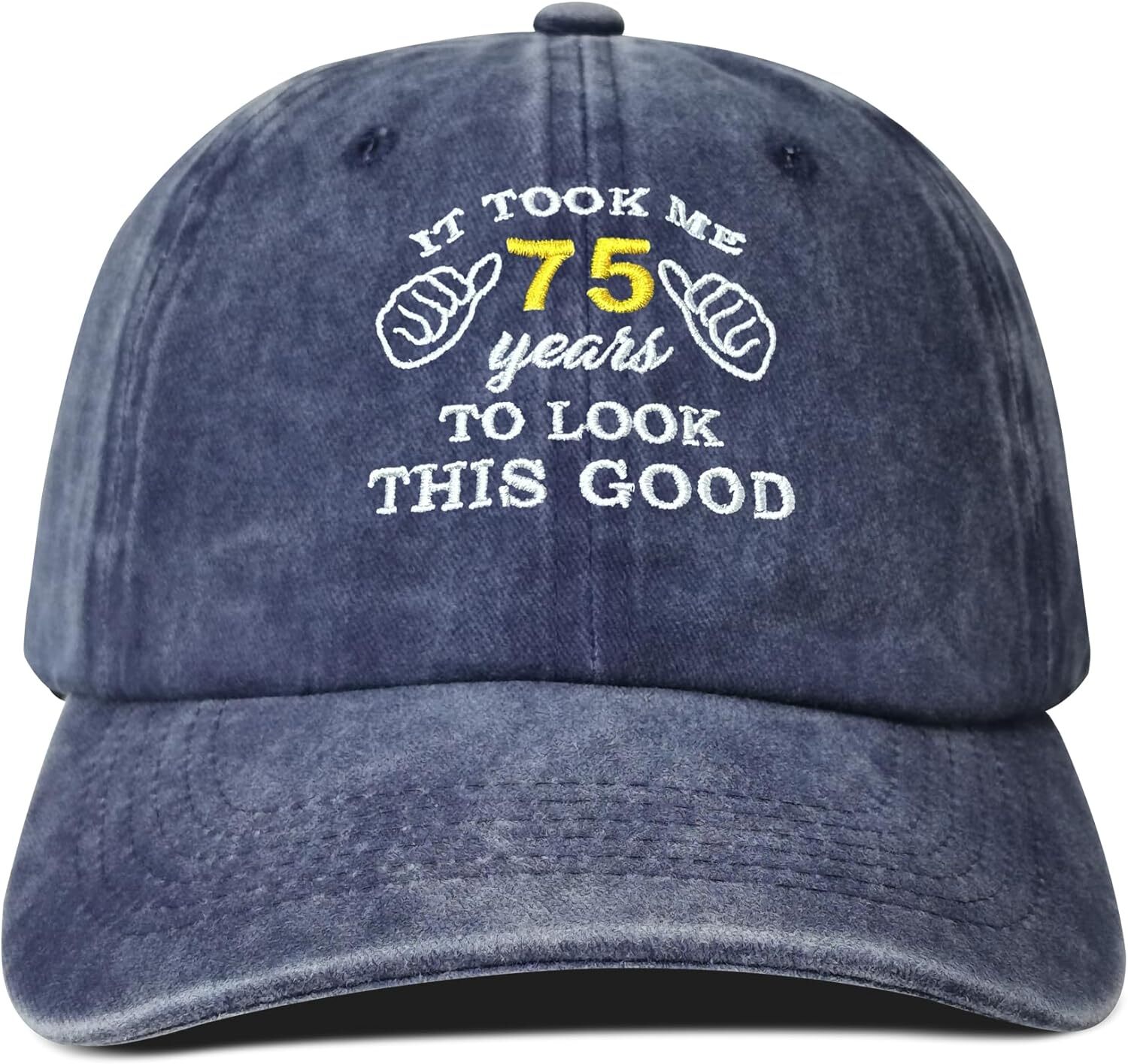 Hepandy It Took Me Baseball One Size, 75 Years (Washed Navy Blue)