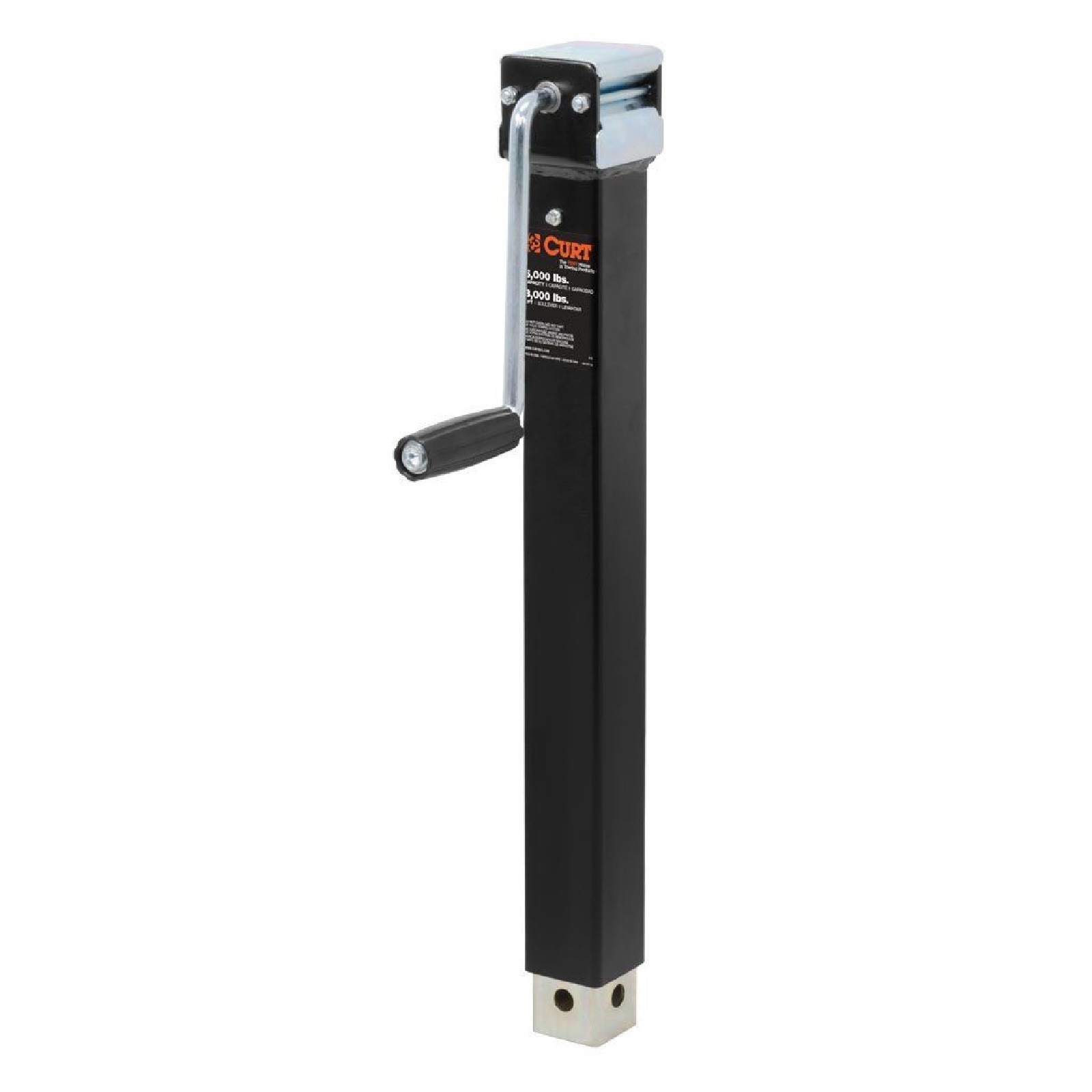 Curt Universal Carbide Black Powder Coat Direct Weld-On Square Sidewind Jack