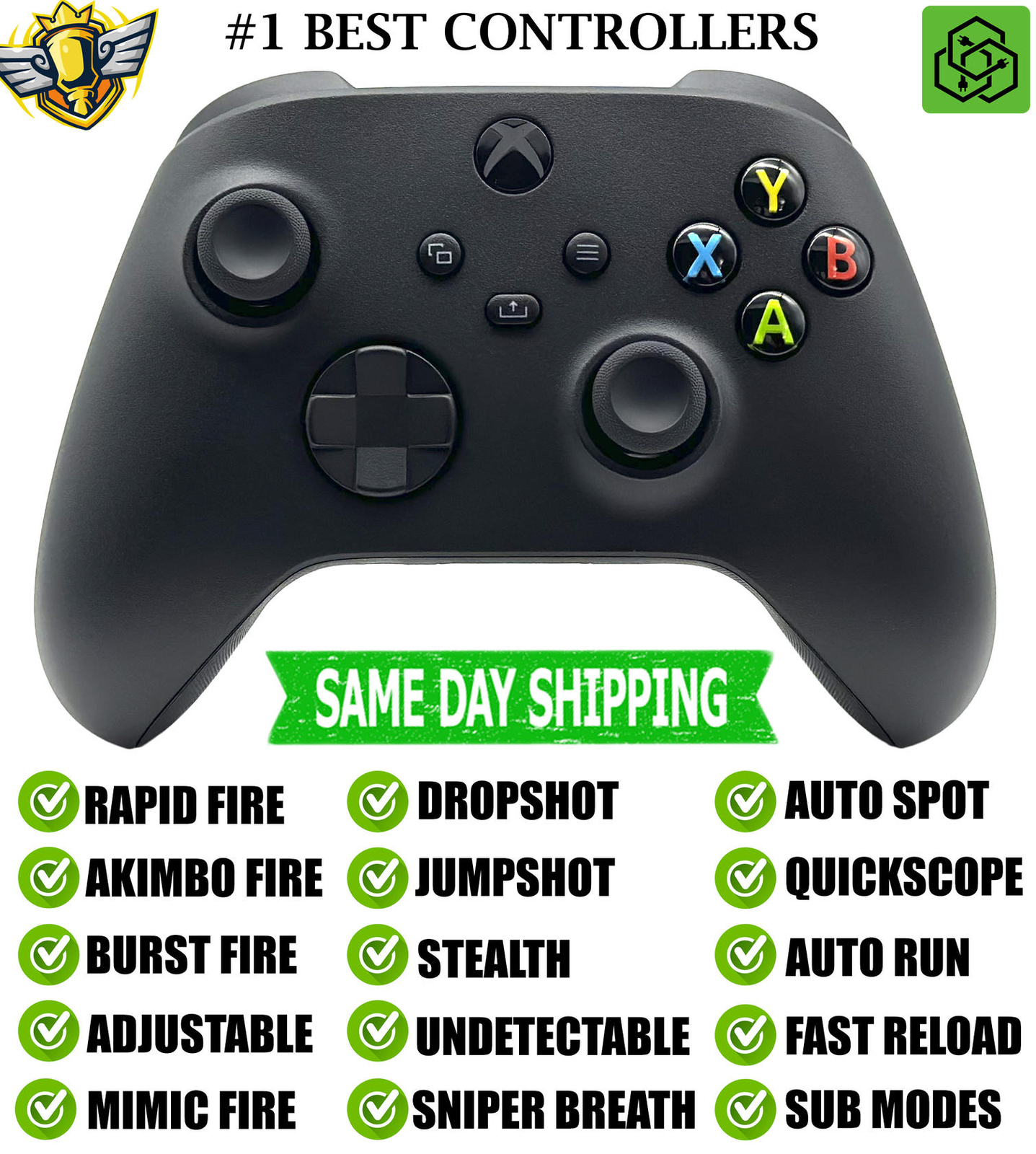 Black Silent Modz Best Rapid Fire Wireless Modded Controller for Xbox Series X S