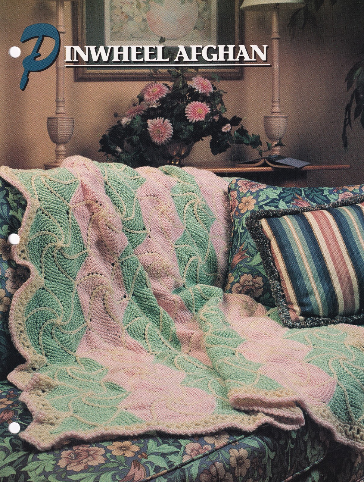 Crochet Afghan Pattern PINWHEEL AFGHAN Instruction Leaflet Annie's