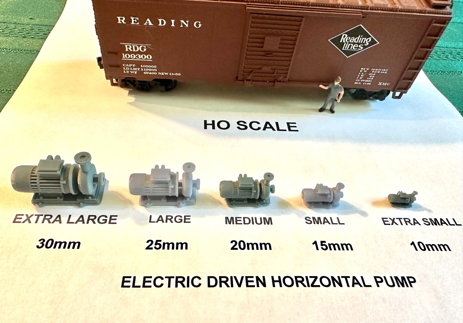 HO Scale (1:87) Horizontal Pumps Set of 3 -  SME Platinum Series Museum Quality