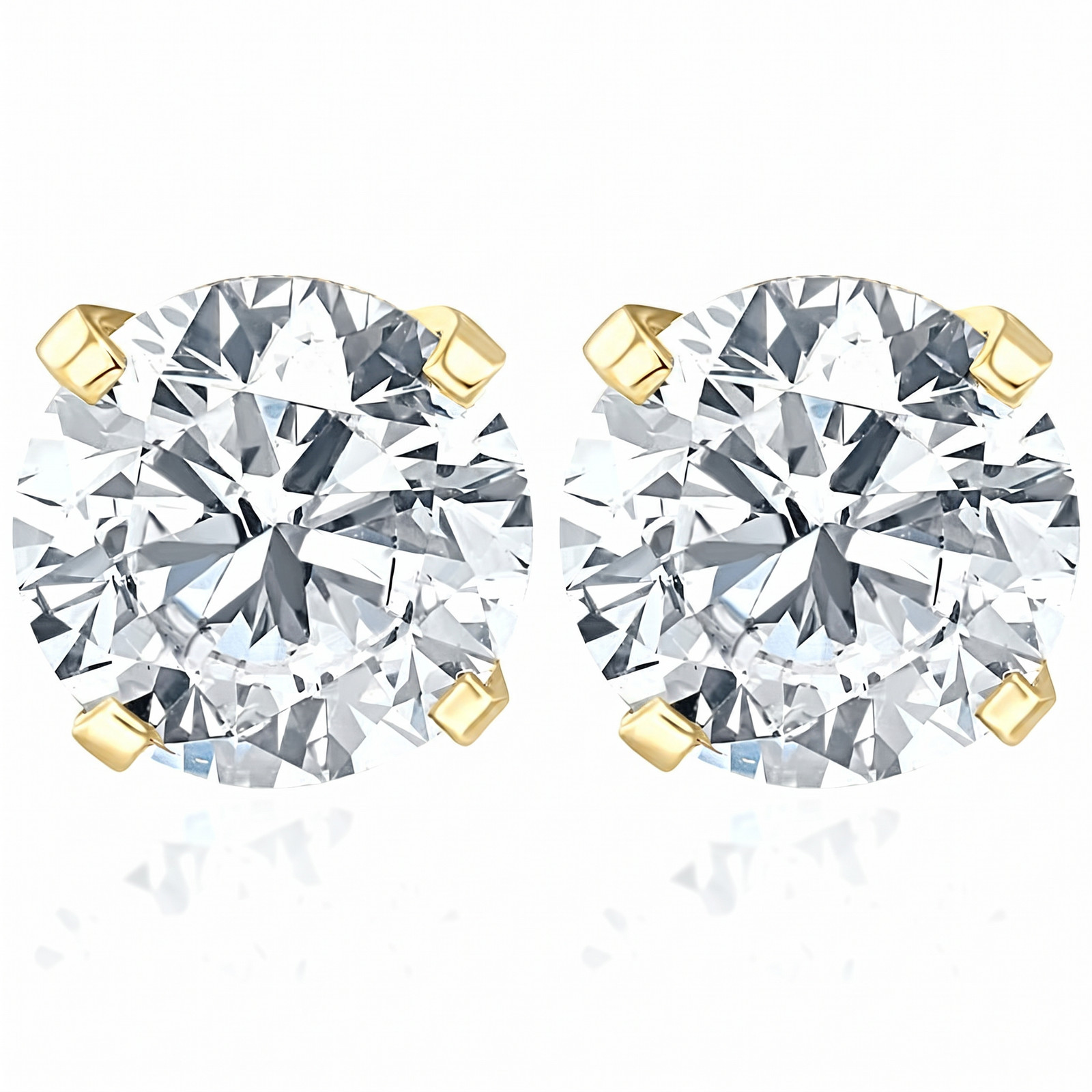 VS 1 Carat (ctw) Diamond Studs in 14k White or Yellow Gold Lab Grown