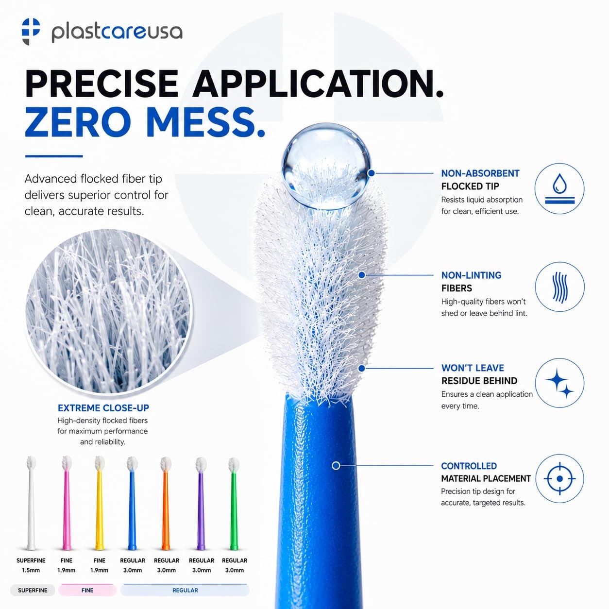 400 Regular Micro Applicator Brushes Disposable Dental Microbrushes with Ben...
