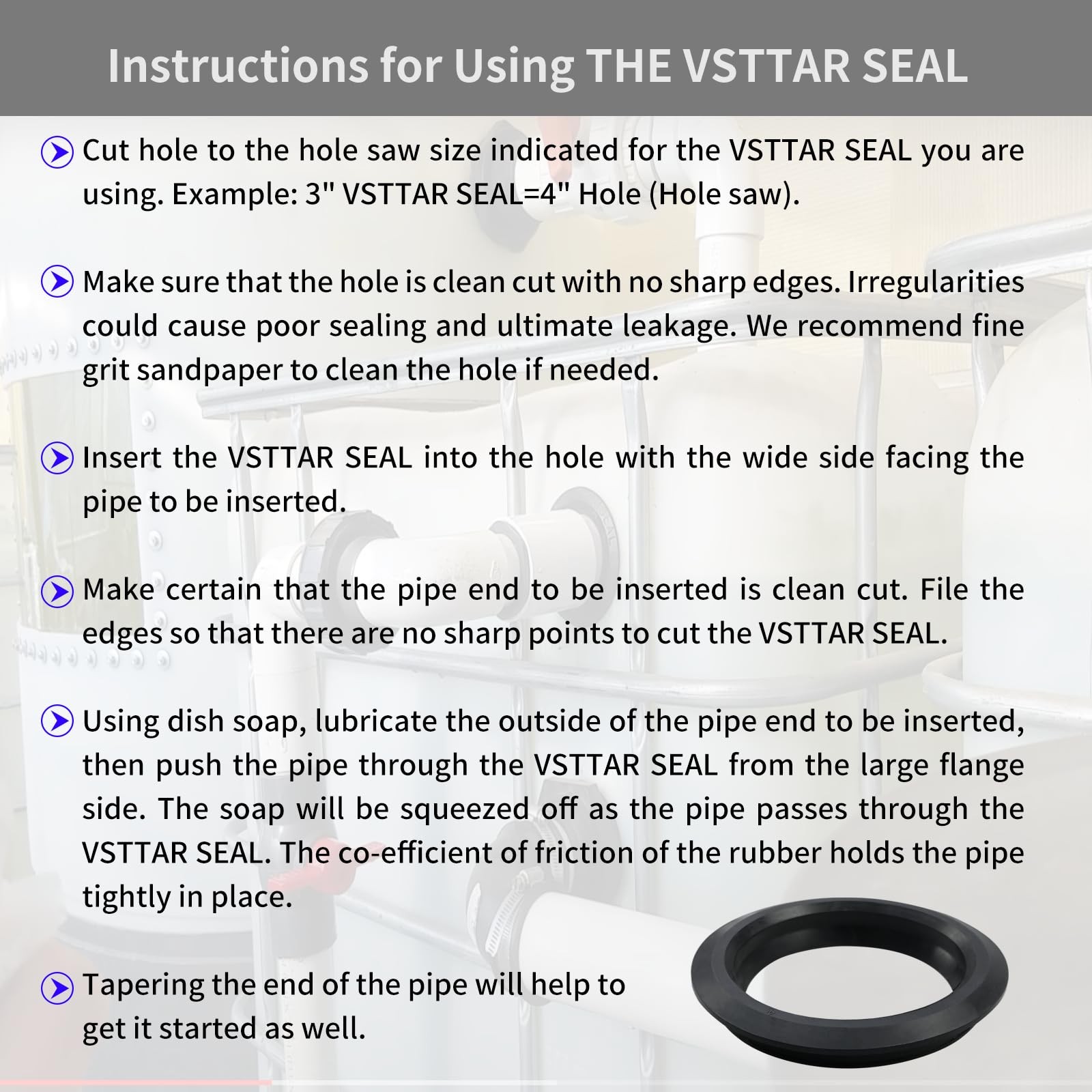 Vsttar 2 pack 4" flexible tank adapter
