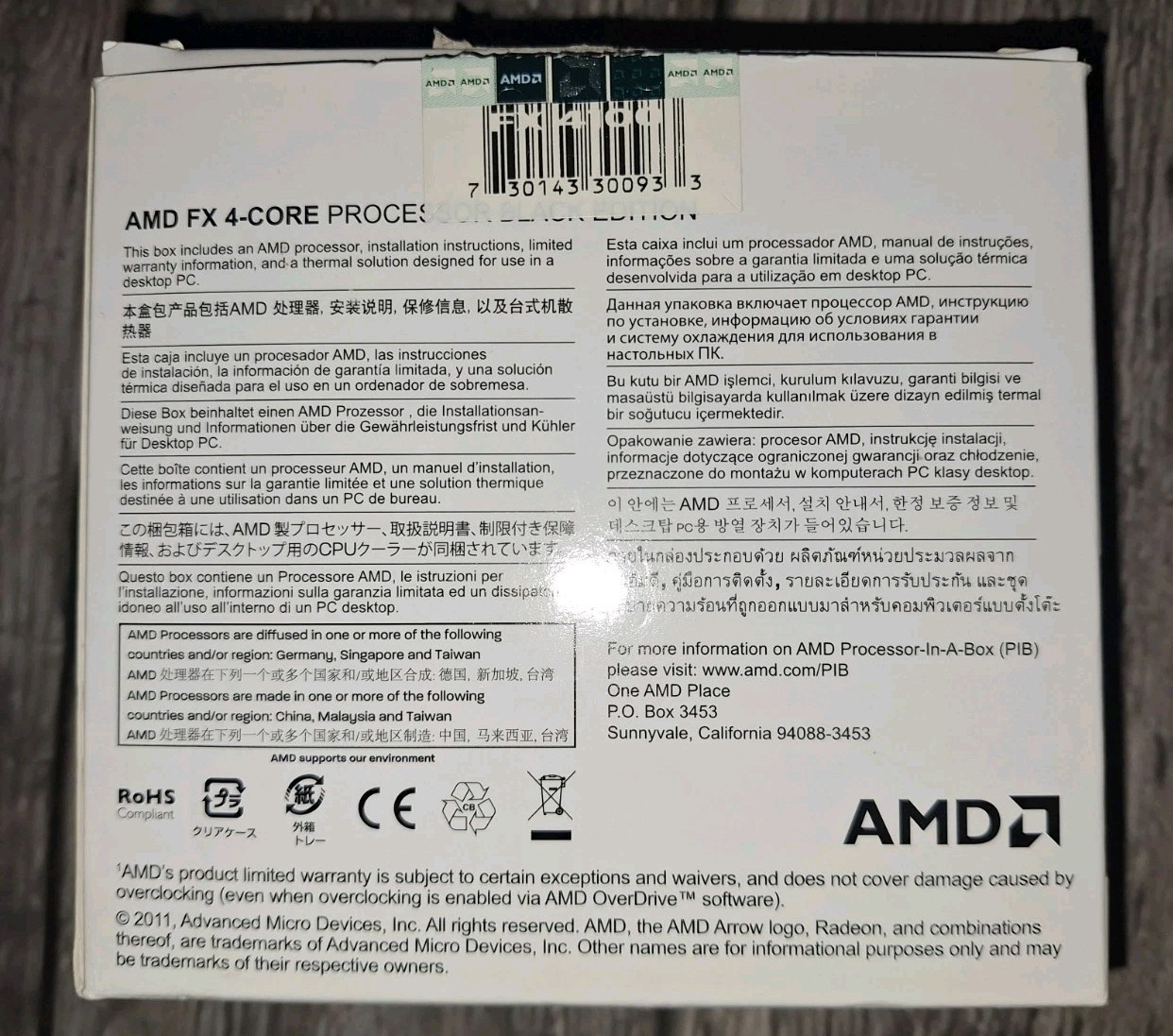 AMD FX-4100 3.6GHz Quad-Core (FD4100WMGUSBX) Processor-Used