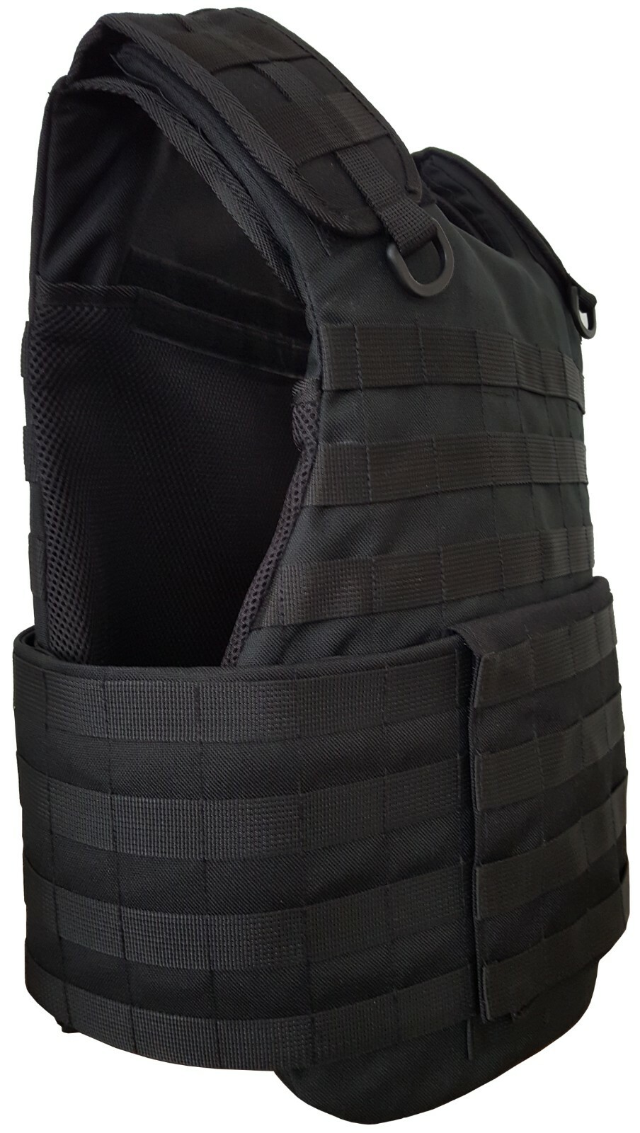 Tactical Torso Plate Carrier Modular System Vest Black Size L MOLLE Empty Shark