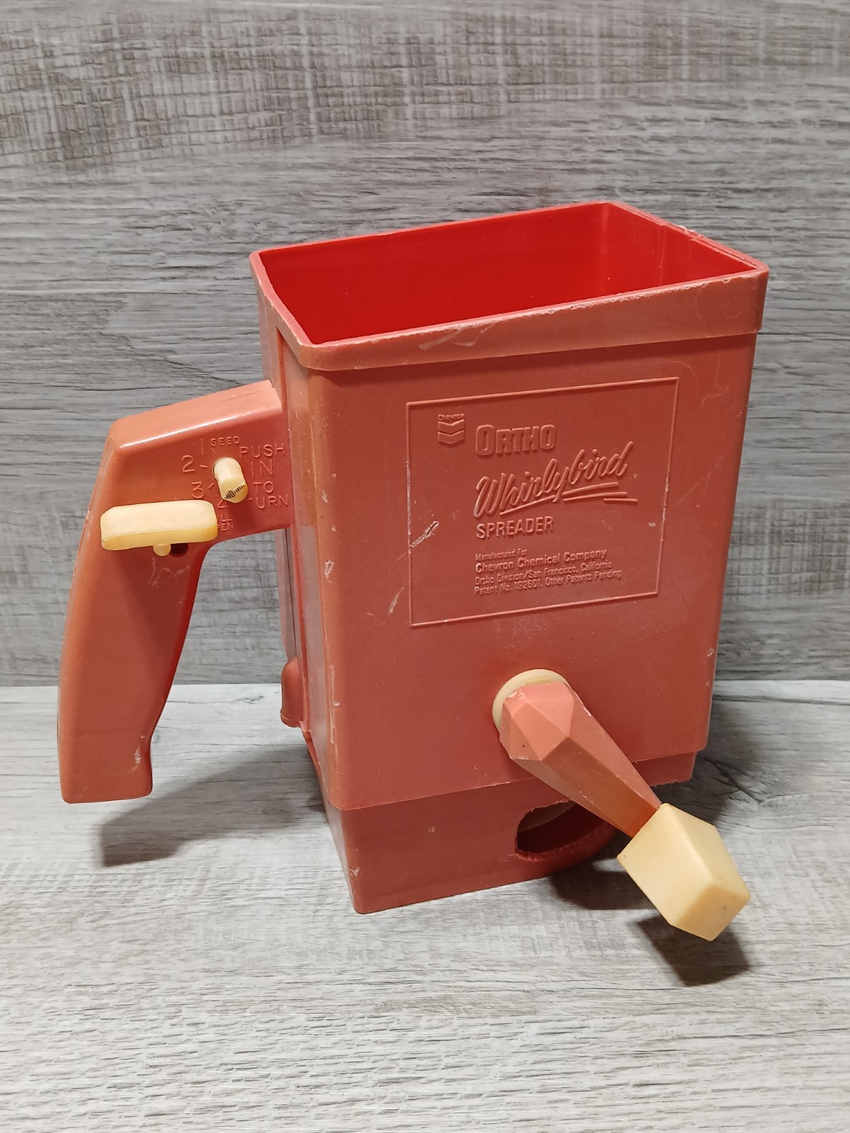 Vintage Ortho Whirlybird Multi-Purpose Hand Held Spreader Grass Seed Fertilizer